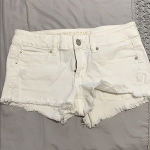 American Eagle White Jean Shorts